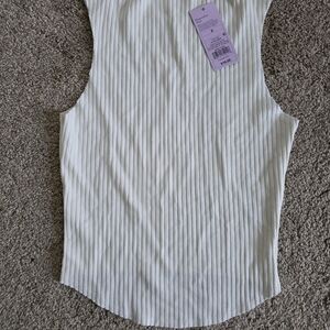 Wild Fable Ribbed Cream Tank Top